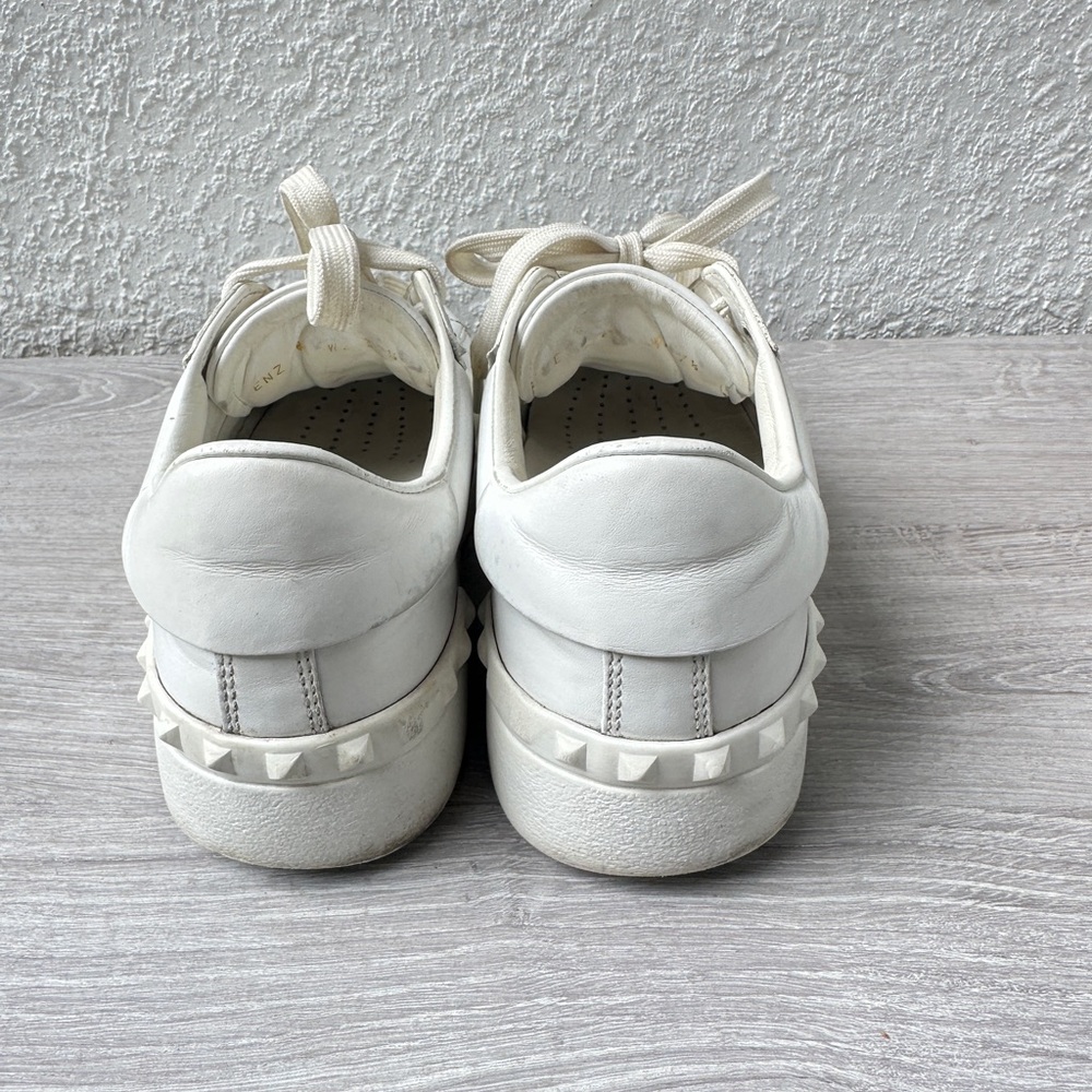 Valentino Garavani White & Gold Rockstud Sneakers Made in Italy - Picture 12 of 16
